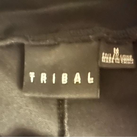 Black Midi Slip Skirt: A-Line w/Sheer Gauzy Trim. TRIBAL Brand. NWOT Never Worn - Picture 8 of 9